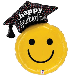Graduation Smiley Foil Balloon