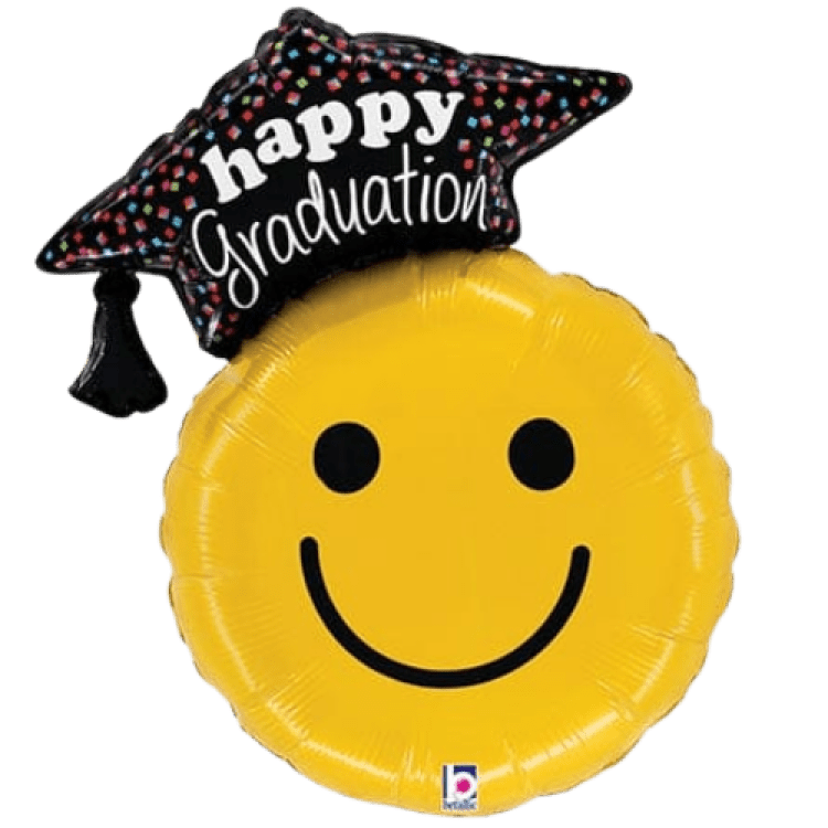 Graduation Smiley Foil Balloon