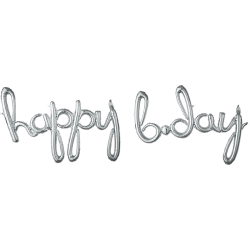 HAPPY B-DAY Script Phrase - SILVER