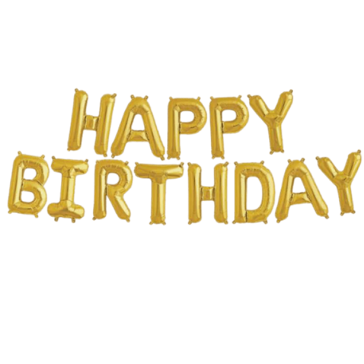 HAPPY BIRTHDAY Kit Northstar GOLD Packaged Foil Balloons - 1 HAPPY BIRTHDAY Kit Northstar GOLD Packaged Foil Balloons - 1