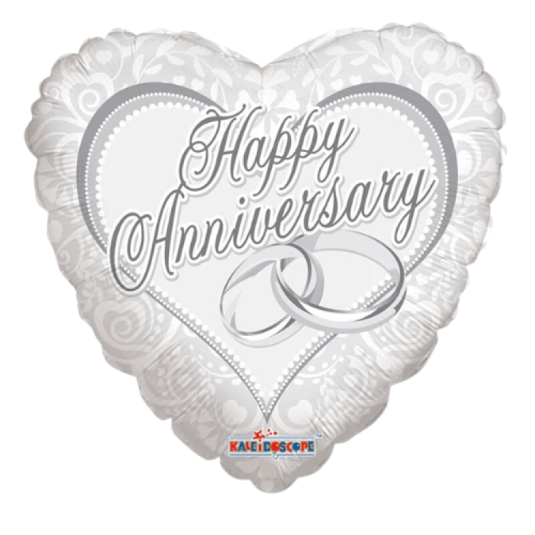 Happy Anniversary White Heart Shape