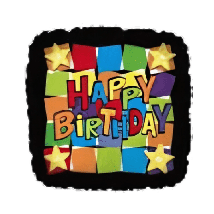 Happy Bday Colorful cube