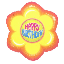 Happy Birthday Hippy Flower - 18 inch