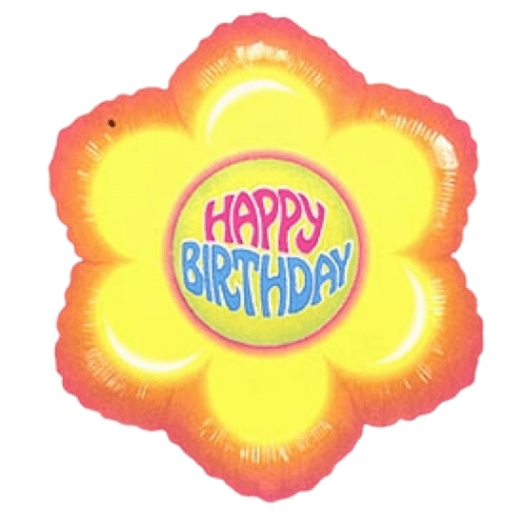 Happy Birthday Hippy Flower - 18 inch
