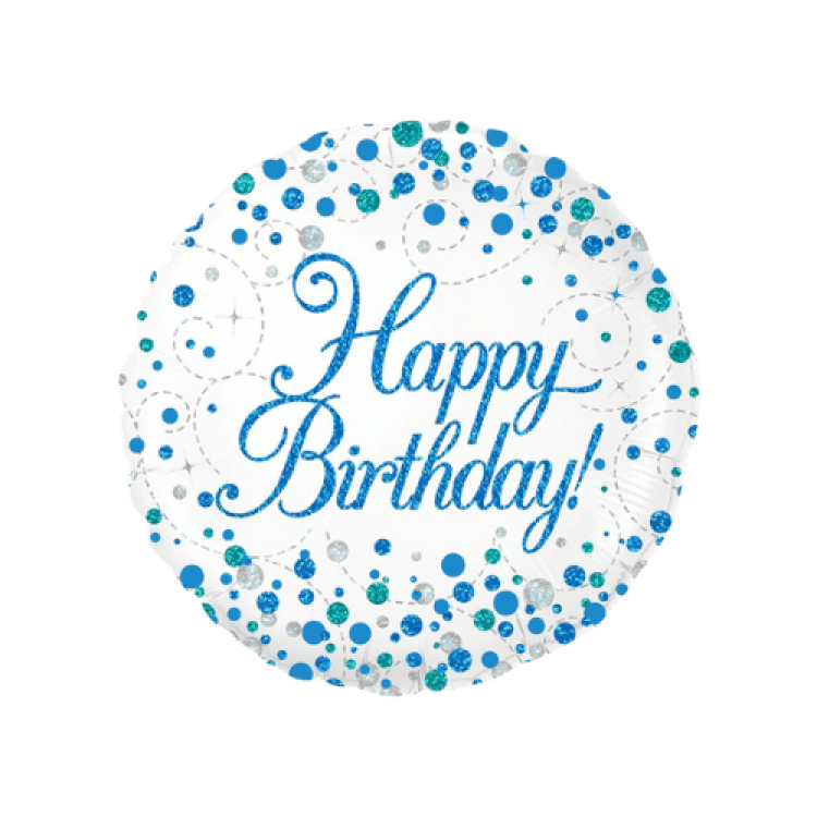 Happy Birthday Holographic Blue