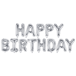 Happy Birthday Silver Foil Balloon