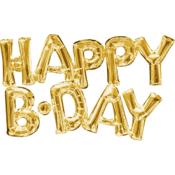 Happy Birthday White Gold Foil Balloon