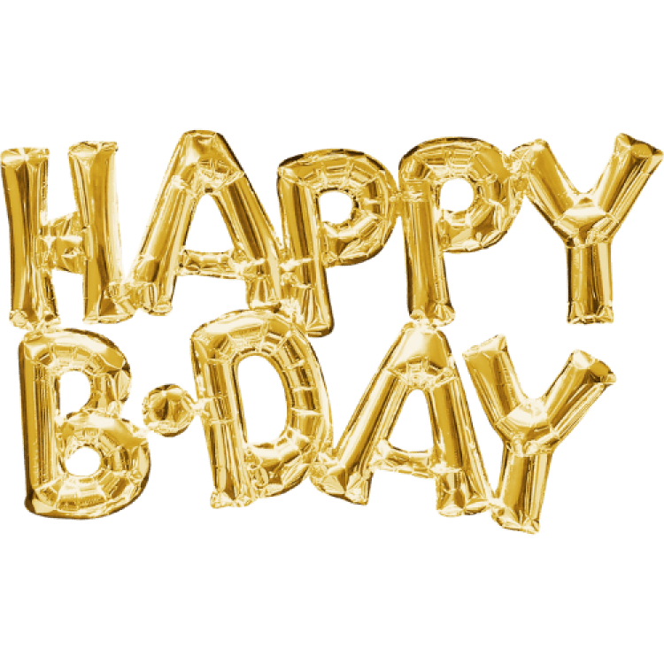 Happy Birthday White Gold Foil Balloon