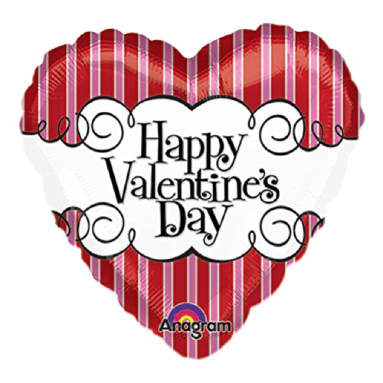 Happy Valentine's Day Pink Stripe