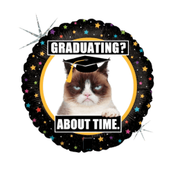Holographic Licensed Balloon Grumpy Cat Graduation