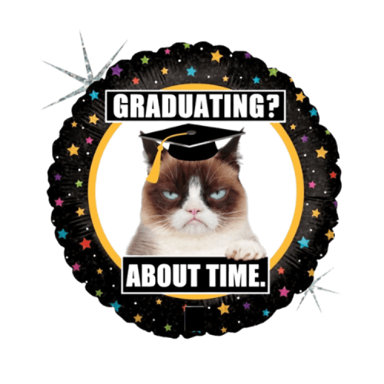 Holographic Licensed Balloon Grumpy Cat Graduation