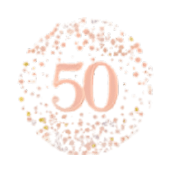 Holographic Rose gold 50th