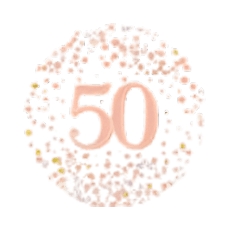 Holographic Rose gold 50th