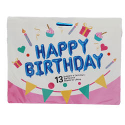 Light Blue Happy Birthday Letter Balloon Kit - 16 inch