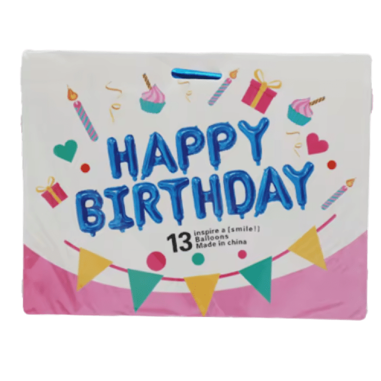 Light Blue Happy Birthday Letter Balloon Kit - 16 inch