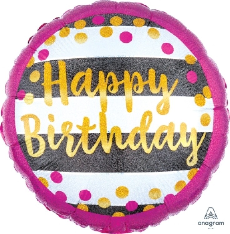 Pink & Gold Milestone Happy Birthday