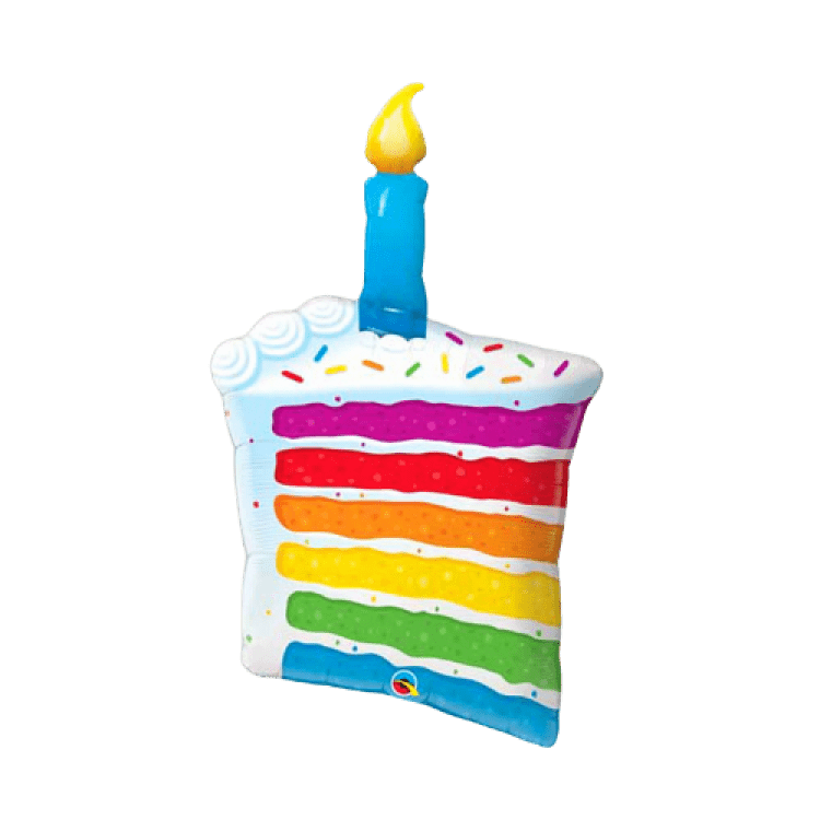 Rainbow Cake & Candle - 42 inch