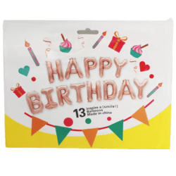 Rose Gold Happy Birthday Letter Balloon Kit - 16 inch