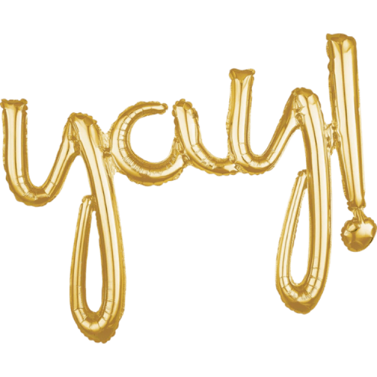 35 inch YAY Gold Foil Balloon