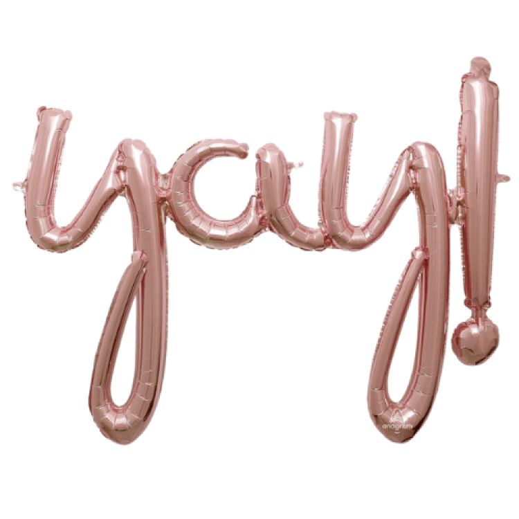 35 inch YAY Rose Gold Foil Balloon