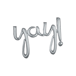 35 inch YAY Silver Foil Balloon