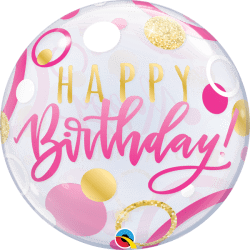 Pink & Gold Dots Bubble