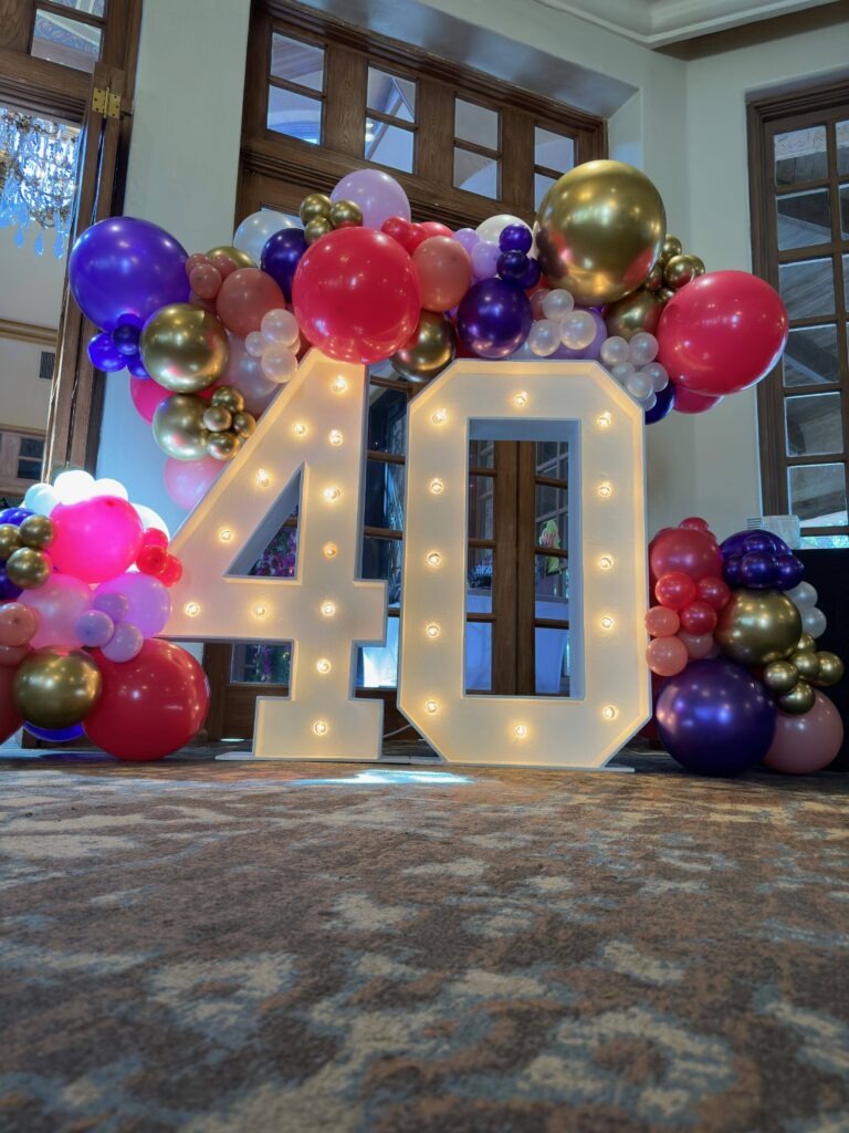 Balloon arrangement at celebration