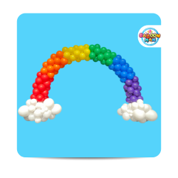 Cloudy Rainbow Balloon Arch