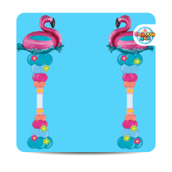 Tropical Flamingo Roman Columns