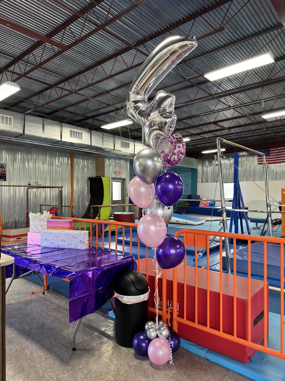 Colorful helium balloon decor for an event