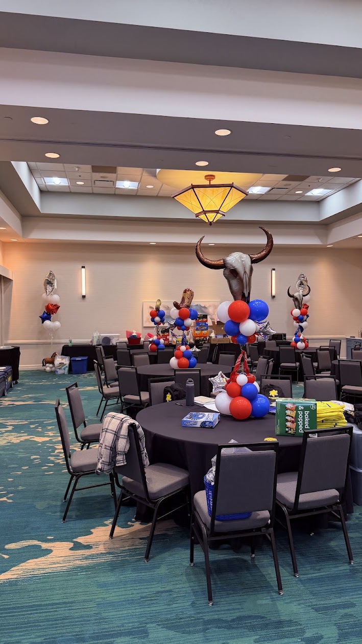 Colorful corporate balloon decor by Balloon Man