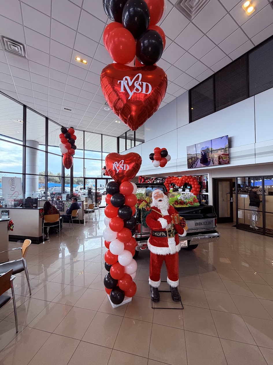 Valentine themed balloon columns